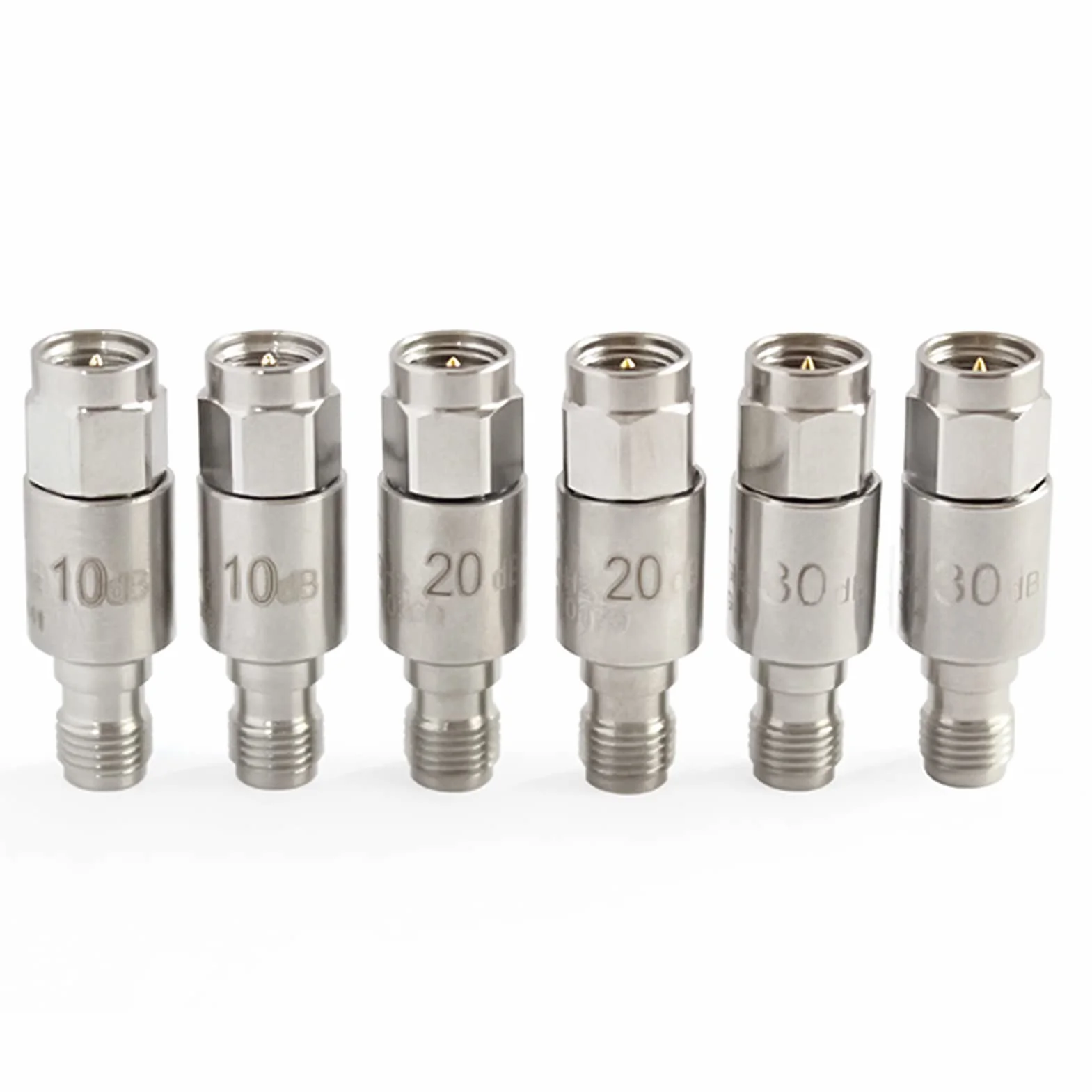 TOJOIN 2PCS Attenuatore Coassiale RF, da CC a 8GHz 50ohm Attenuatore Fisso da SMA Maschio a SMA Femmina, 2W 30dB per Comunicazioni Mobili Radar Dell'aviazione (2W 8G 30dB-2pcs)