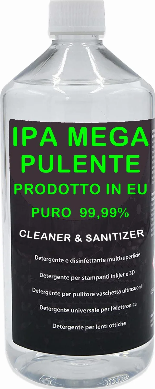 IPA MEGA PULENTE PURO Isopropanolo, Alcool Isopropilico, Detergente per Pulizia Stampanti 3D E Elettronica 1 Litro