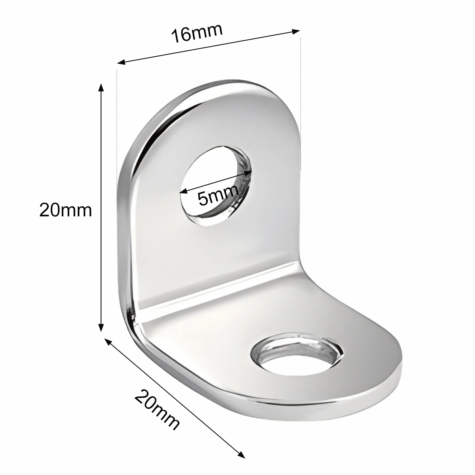Squadrette Angolari in Acciaio Inox 20x20mm 90 Gradi 30 Pezzi con Viti