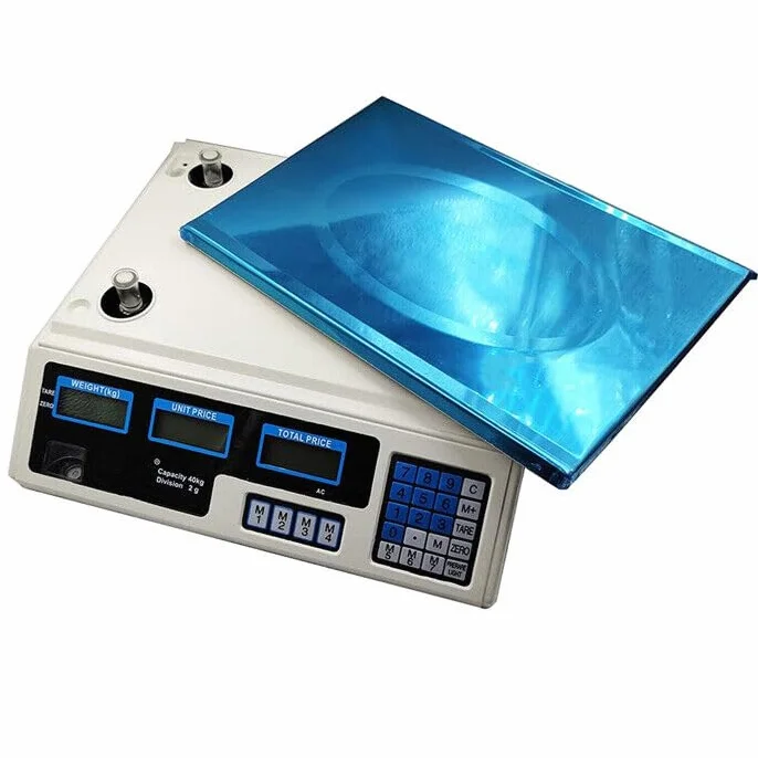 Bilancia Elettronica Digitale da Banco 40 kg 200 gr, Sensibilità 2 gr, Display LCD, Funzione Tara, Piatto Acciaio