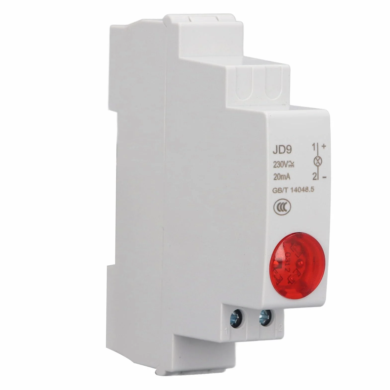 Indicatore Luminoso a LED su Guida DIN Lampada di Indicazione del Segnale del Circuito del Materiale PC Indicatore Luminoso Industriale per Scatola di Distribuzione (rosso)