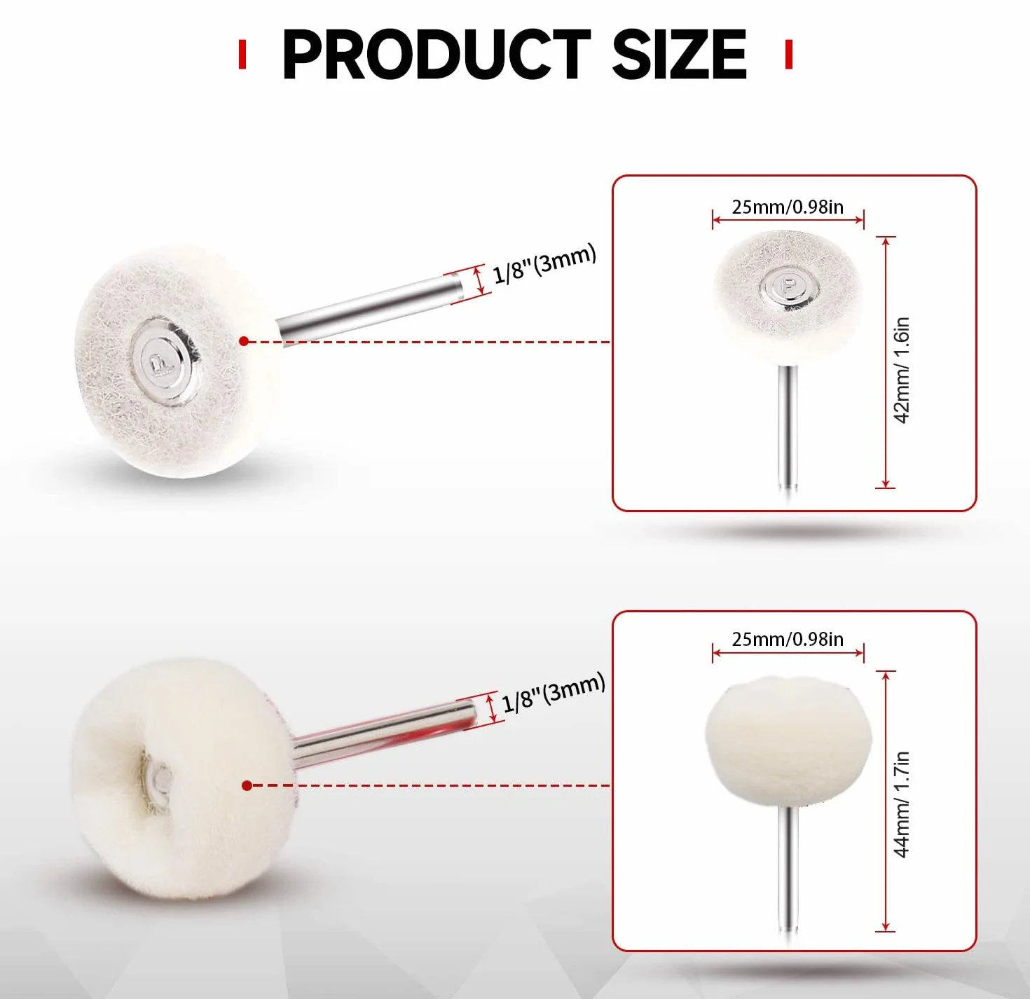 Dischi Abrasivi per Lucidatura 25mm 1/8" (3mm) per Utensili Rotanti Dremel - 50 Pezzi