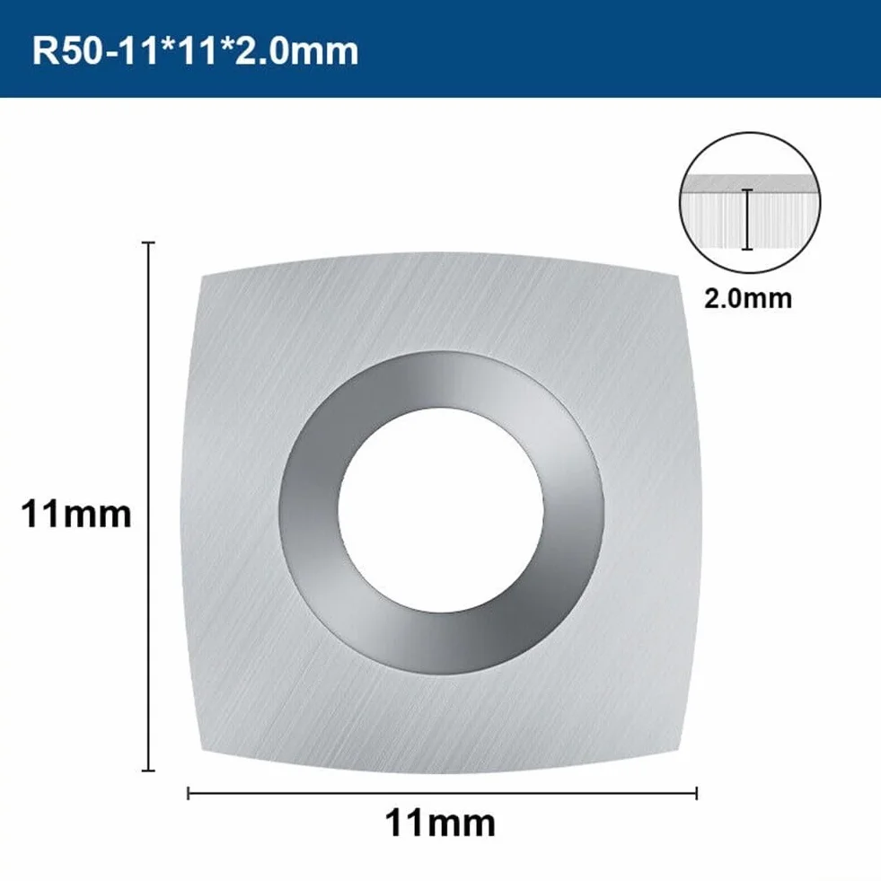 Inserti in carburo di tungsteno 11x11x2 mm, confezione da 10, per teste di taglio a spirale
