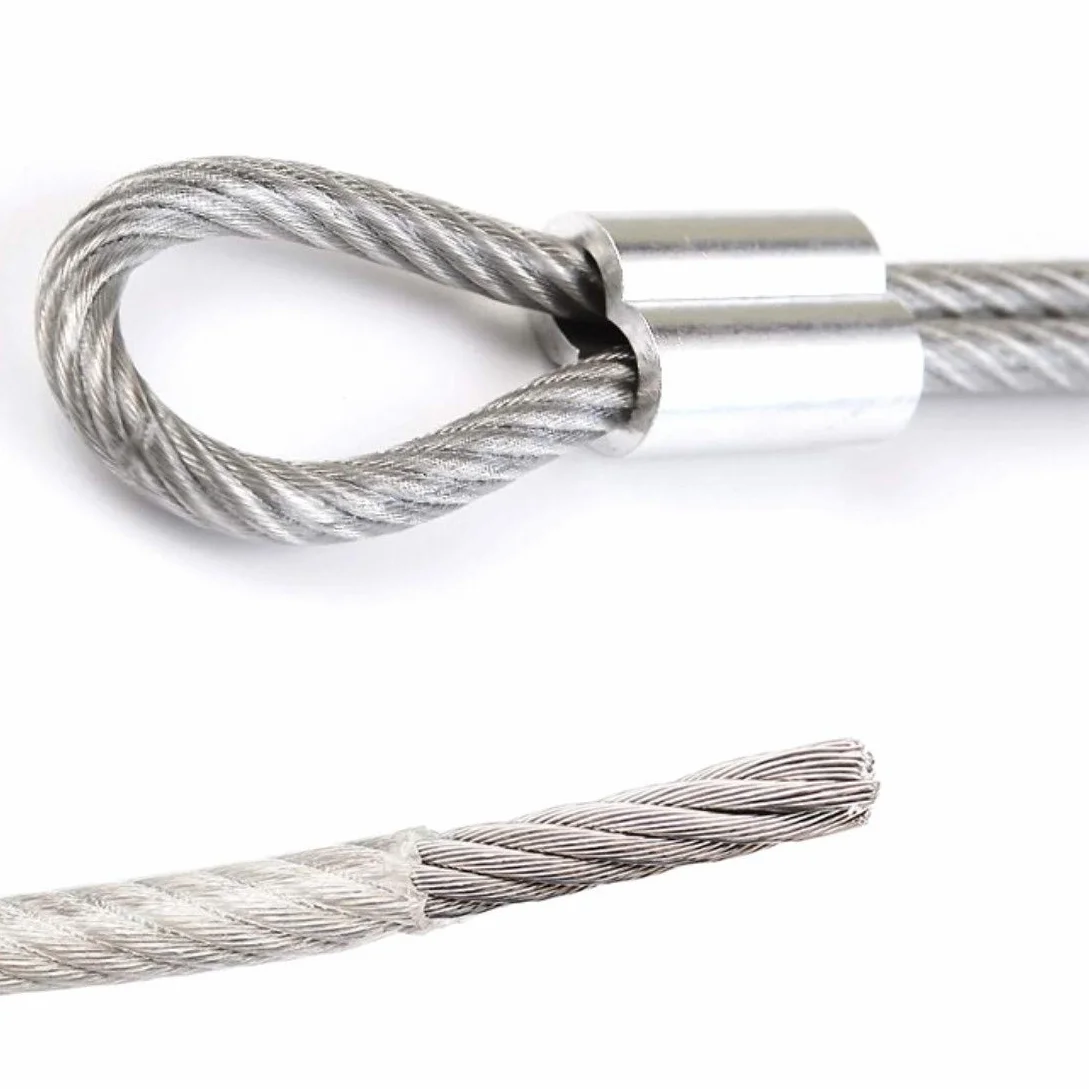 Cavo in acciaio inossidabile rivestito in plastica 2mm x 30m con manicotti a crimpare