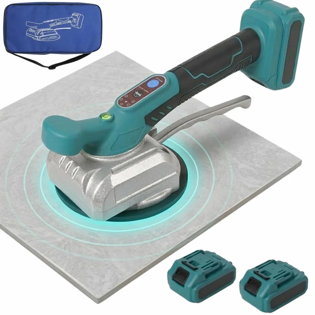 Piastrellatrice Vibrante per Piastrelle — Ventosa Elettrica Professionale 28.000 Vib/min, 5 Velocità, Portata 100 kg, 2 Batterie Litio, Livella Integrata — Kit Completo Dealix per Pavimenti e Pareti