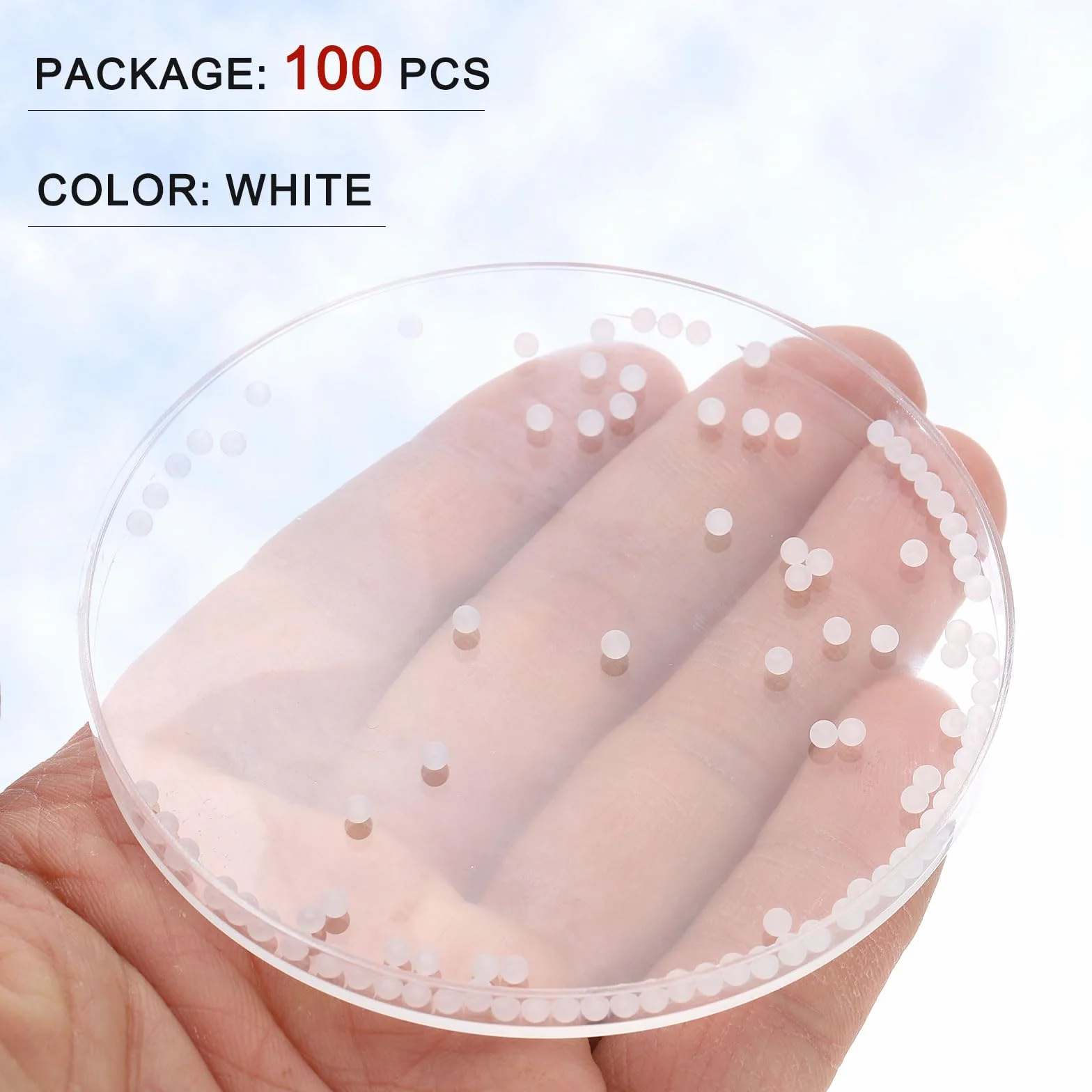 QUARKZMAN 100pcs Sfere Di Cuscinetto In Plastica PP 3/32" (2.381mm) Bianco