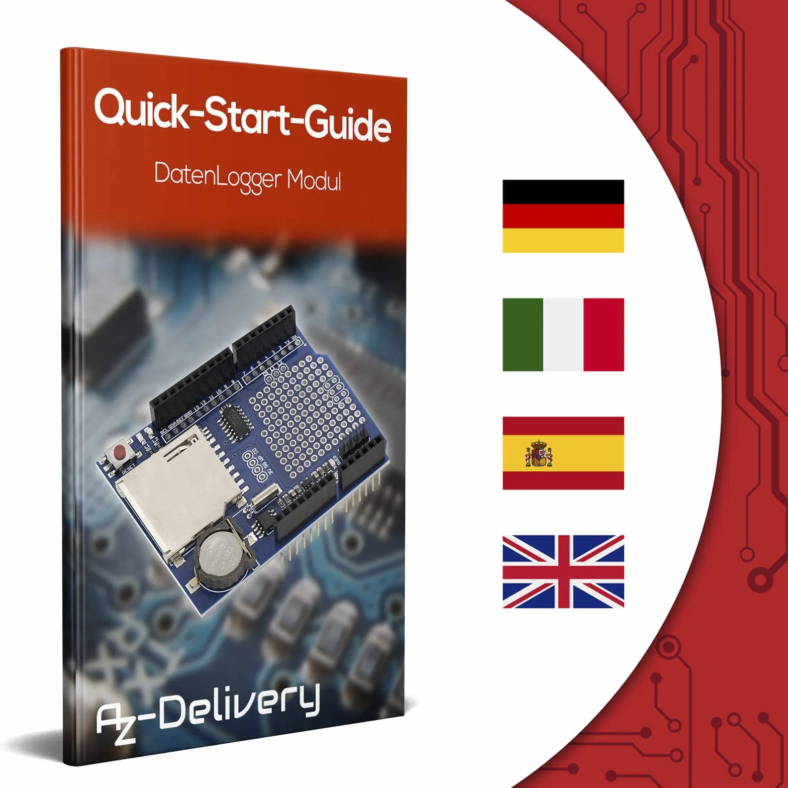 AZDelivery Modulo Data Logger Logging Shield Data Recorder compatibile con Arduino