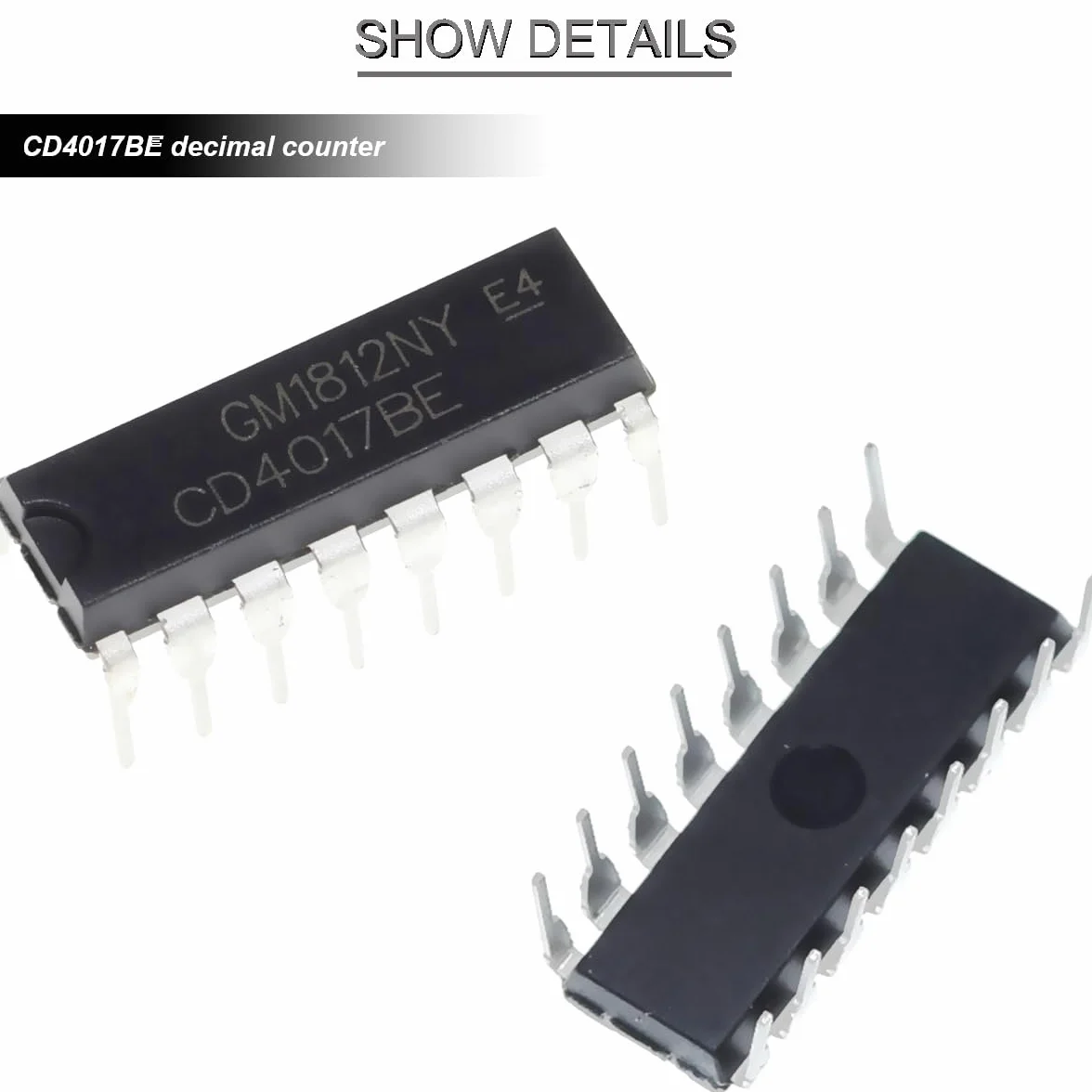 20 pz CD4017BE CD4017 CMOS Decade Counter con 20 uscite decodificate Adattatore per presa chip, per HEF4017BP TC4017BP DIP-16 CD4017 CD4017B HCF4017BE