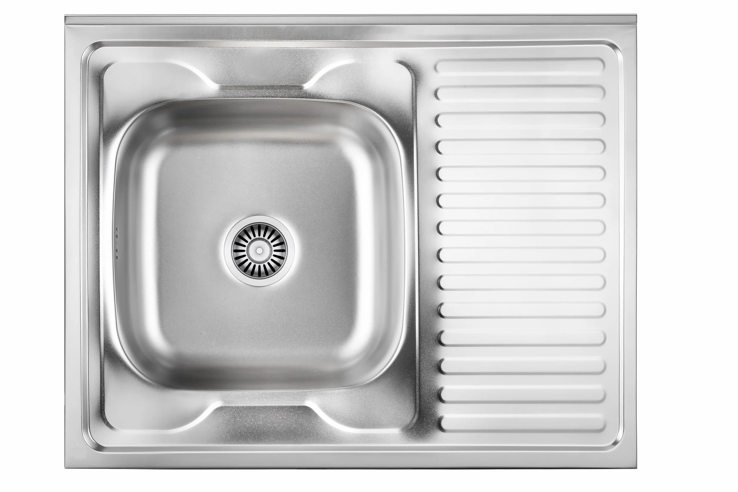 QUADRON Lavello in acciaio inox | dimensione 80 cm colore: sinistro | ROBIN lavello da cucina | scarico incluso | lavello in acciaio inox adatto a mobile da 80 cm | sovrapposizione (SINISTRA)