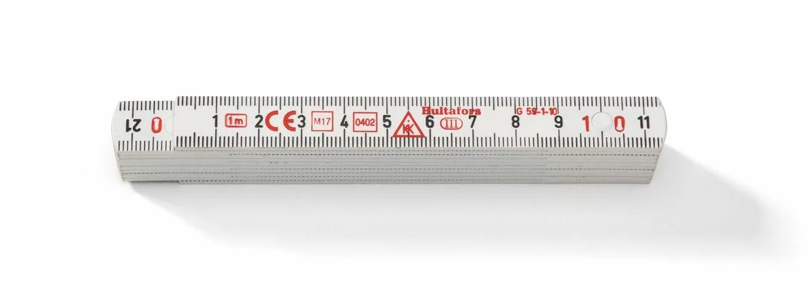 Hultafors 200364 1 m "G59 – 2,5-25,4 cm Metro pieghevole, colore: bianco