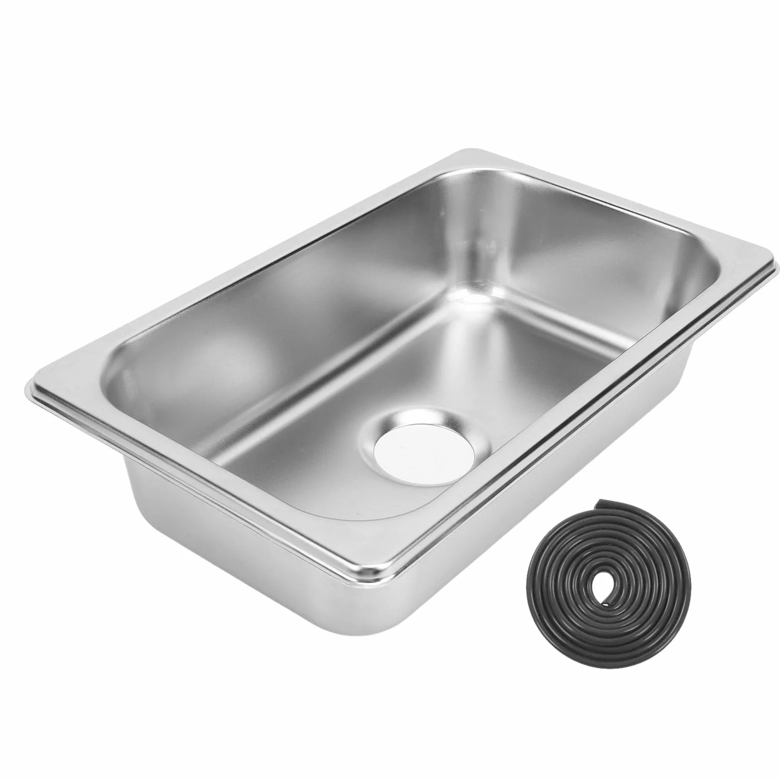 Lavandino per, 265x162x65 Mm Lavello in Acciaio Inossidabile RV 304 di Lunga Durata Facile Pulire con Scarico Fognario 40 Mm per Barche, Caravan, Yacht, Barche