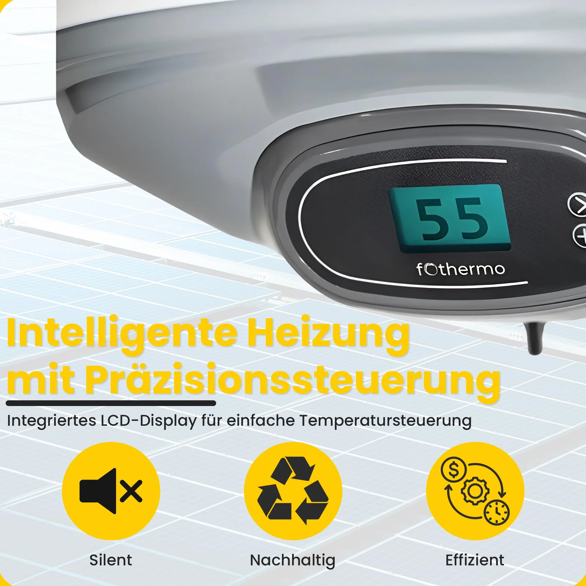 Offgridtec Sistema scaldabagno solare 900 W Caldaia ibrida Fothermo 80 l, Plug & Play, backup 230 V fino a 1500 W, temp. massima 65 °C, doppio pannello solare bifacciale
