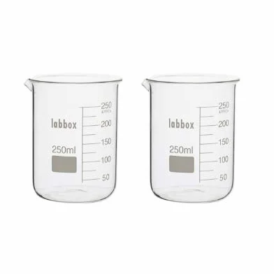 Becher vetro Borosilicato LBG 3.3 250ml 2 pezzi