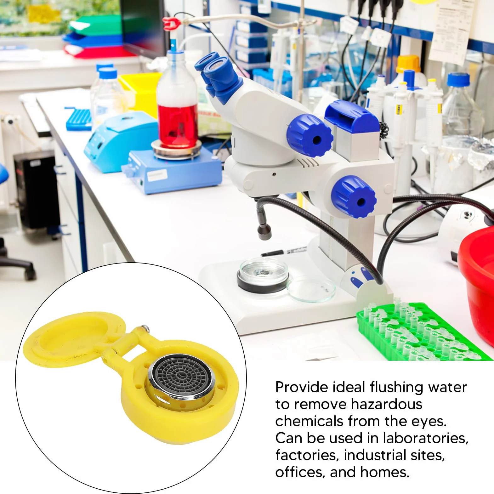 Testina Spray per Lavaggio Oculare Ugello Spray Accessorio Lavello di Ricambio per Laboratorio