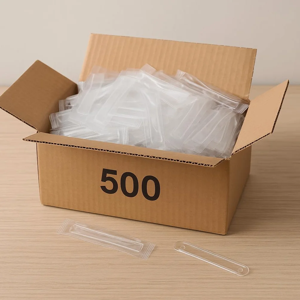 Palettine Caffè Monouso in Plastica Imbustate Singolarmente, 10 Confezioni da 50 Pezzi (Totale 500), Palettine Igieniche Resistenti per Bar, Ufficio, Casa e Distributori Automatici