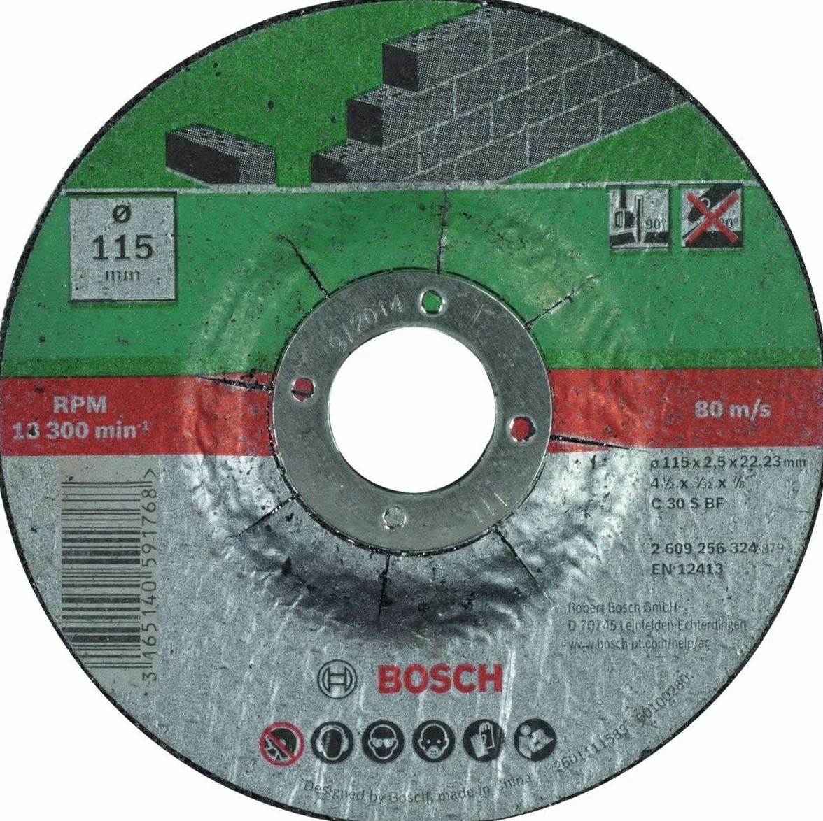 BOSCH Mola Taglio Centro Depresso 115 x 22,23 x 2,5 mm