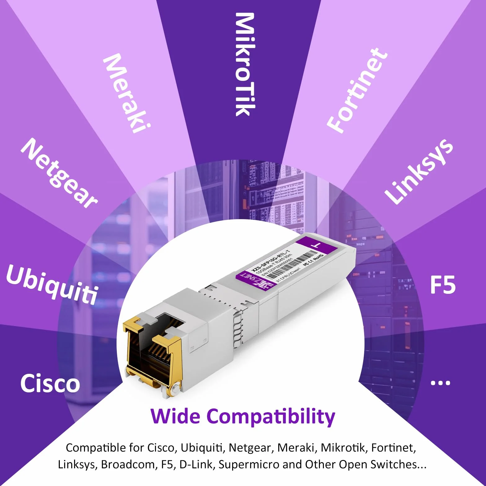 Ricetrasmettitore SFP+ a RJ45 10GBASE-T, Modulo Multi-Rate 1/2.5/5/10G Rame per Cisco, Ubiquiti, Mikrotik