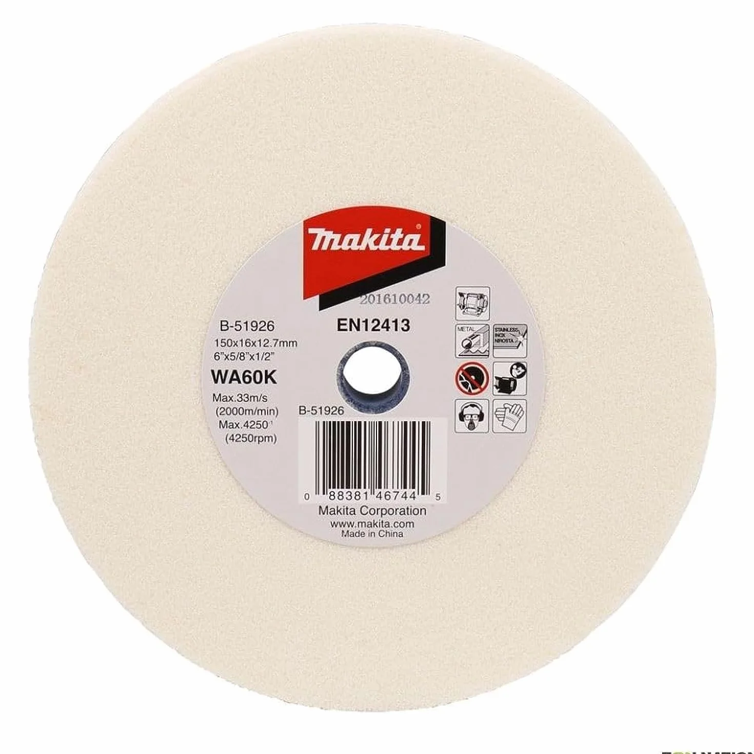 Makita B-51926 Slijpsteen - 150 x 16 x 12,7mm - WA60K