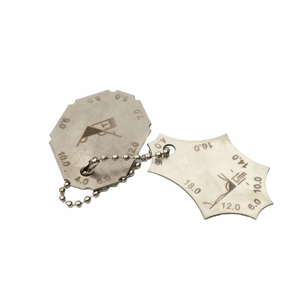 Misuratori per saldatura in acciaio inox Set 2 pezzi strumento ispezione profondità gola righello tascabile mm