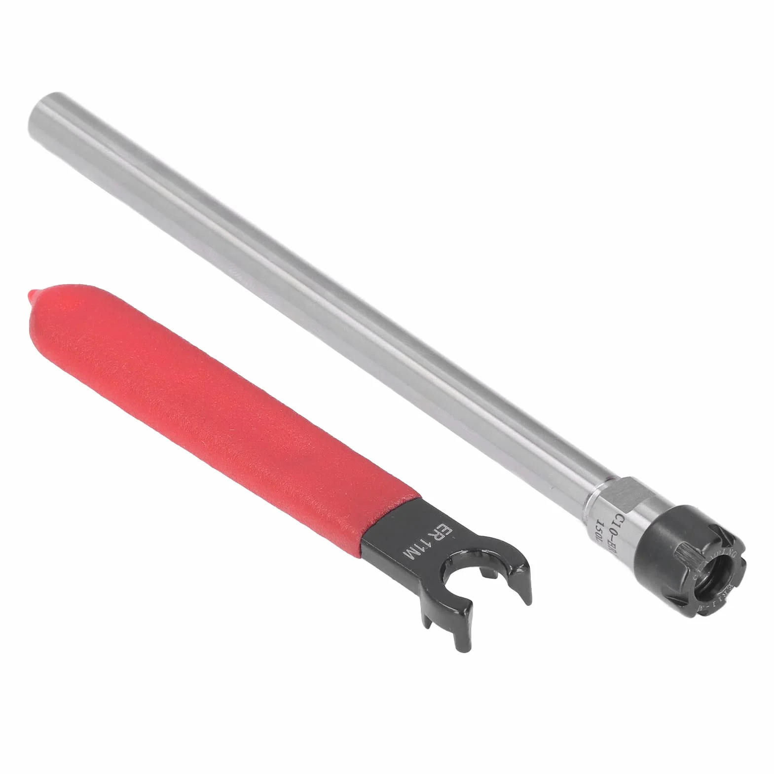 Hilitand Portapinze ER11 100 Portapinze Asta di Prolunga con Gambo Dritto con Chiave per Utensile per Tornio per Fresatura CNC Gamma di Serraggio 1-7 Mm, Pinze(C10-ER11M-150L)