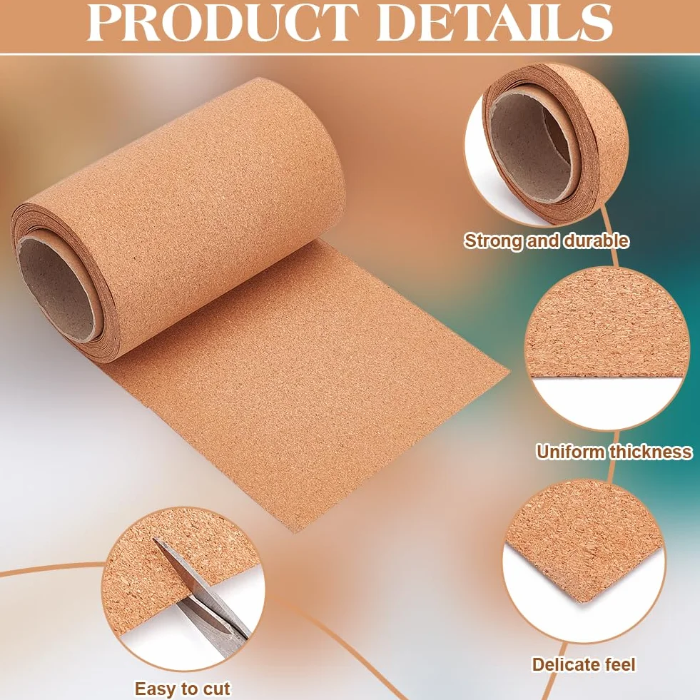 BENECREAT Rotolo di sughero naturale 600x20 cm 1 mm per sottobicchieri decorazioni fai da te