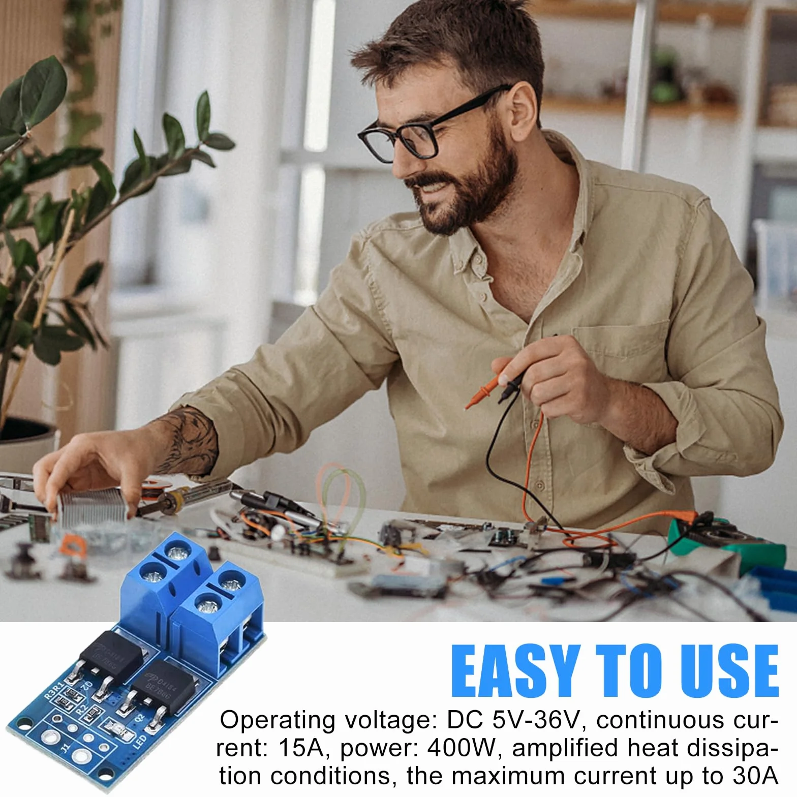 Modulo driver MOSFET 5V-36V 15A 30A 400W PWM regolatore