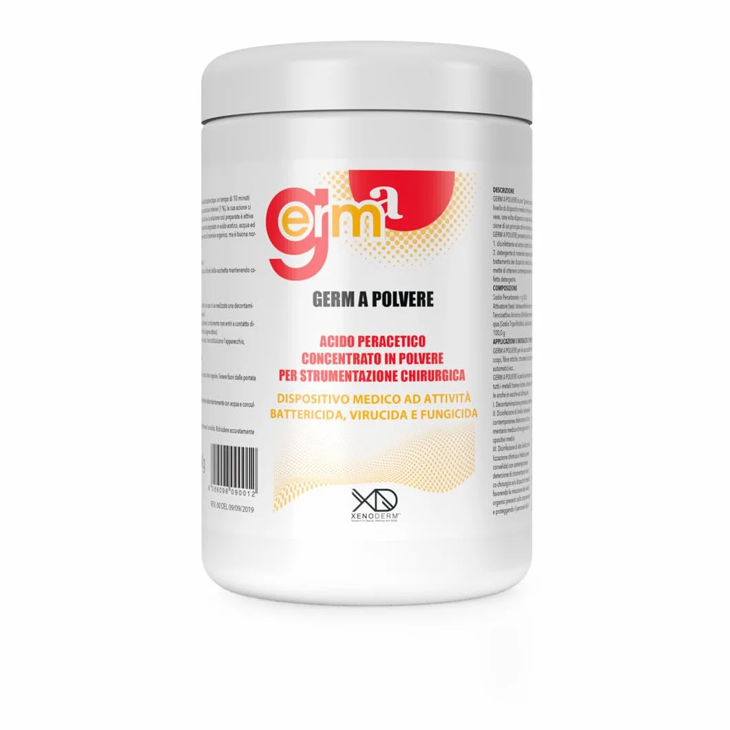 Germ A Sterilizzante a freddo in polvere per ferri chirurgici, dispositivi medici, strumenti estetica, 1000gr. Detergente, Decontaminante, DISINFETTANTE