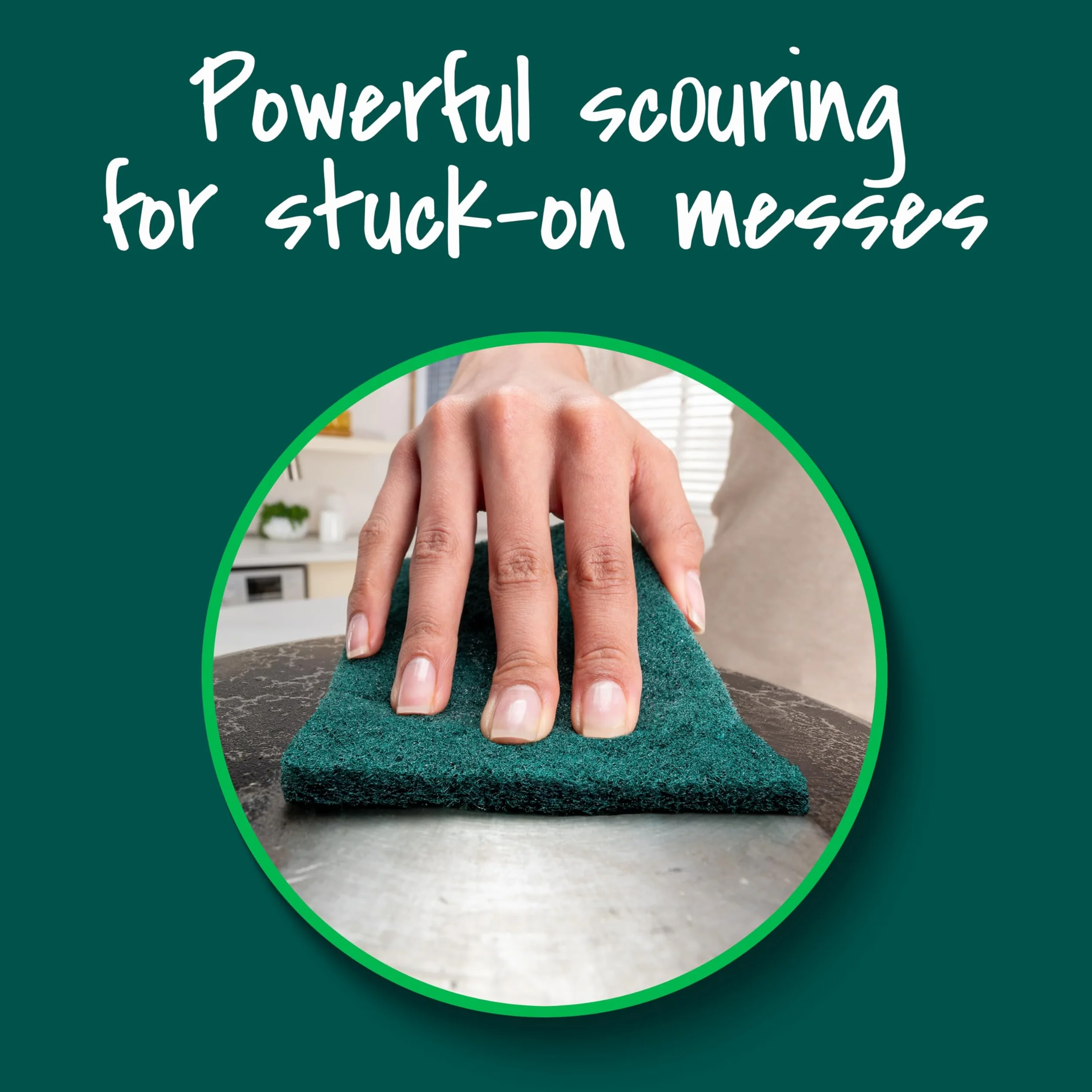Heavy-Duty Scour Pad, 3.8 W x 6 L, Green, 3/Pack, Sold as 1 Package
