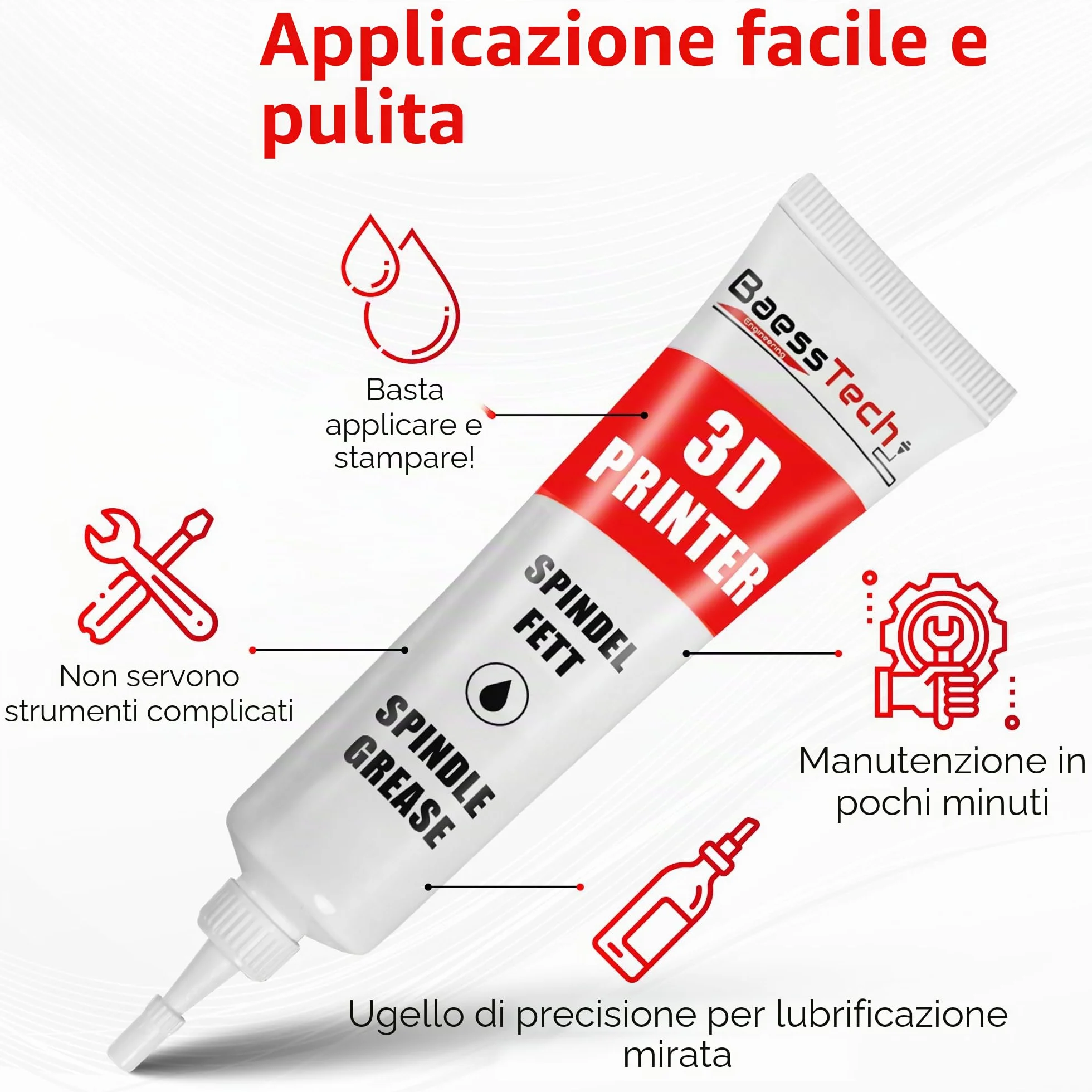 Set di accessori per lubrificanti per stampanti 3D e olio per la manutenzione professionale - Olio per mandrino per ottimizzare la stampa e ridurre il rumore - Lubrificante per stampa 3D, 30