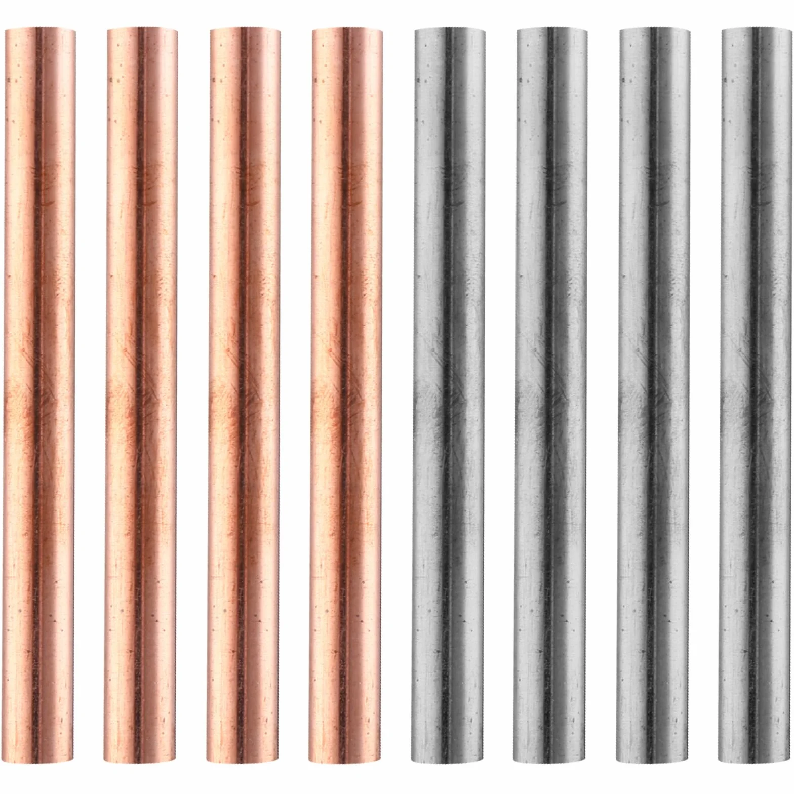 Yaocom 8 aste di zinco in rame puro al 99,995% di elevata purezza barra di zinco in rame massiccio 9,94 x 0,39 pollici per scuola esperimenti scientifici ricerca metallo fai da te artigianato hobby