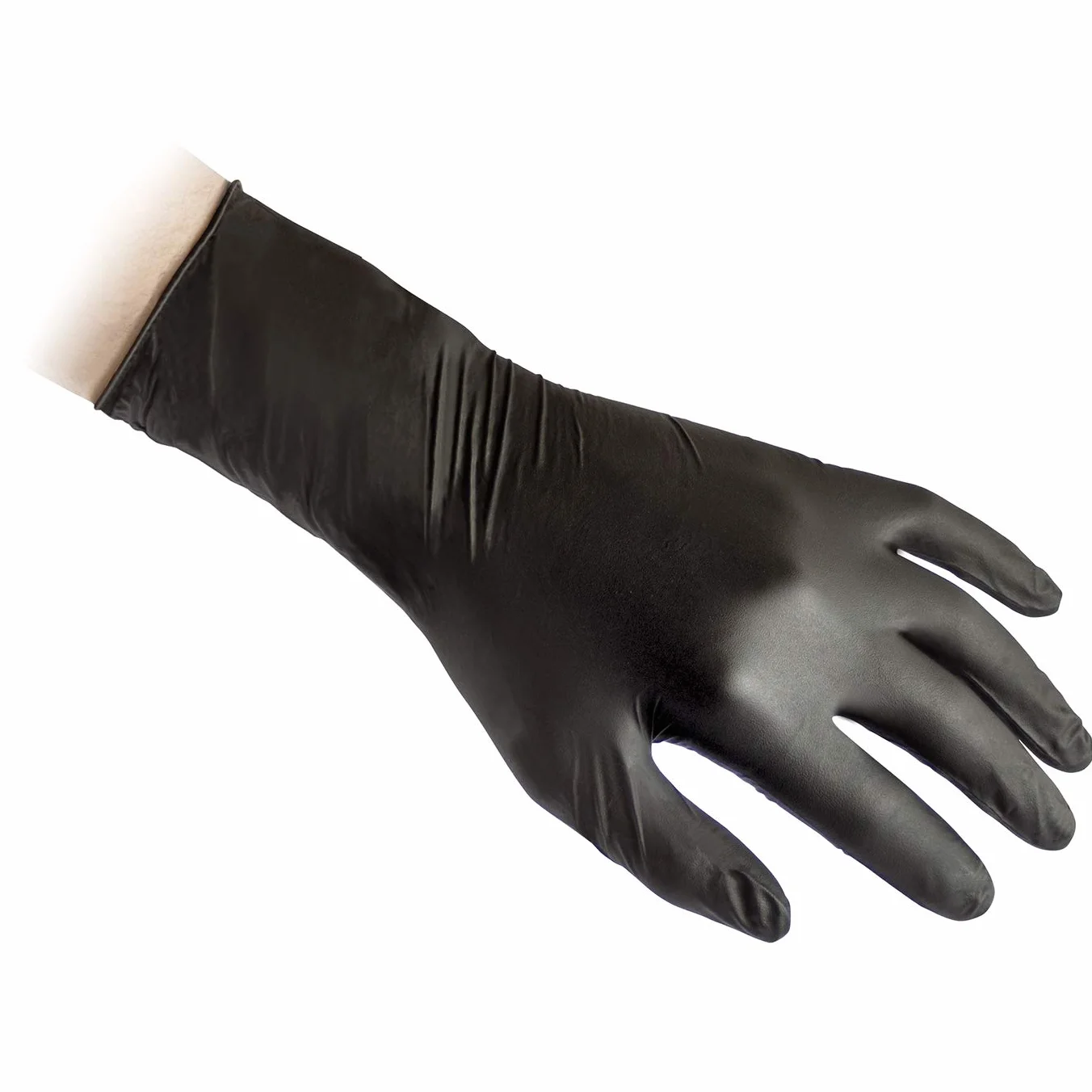 Reflexx N79P/L Guanti in Nitrile Senza Polvere, Nero, 50 Pezzi