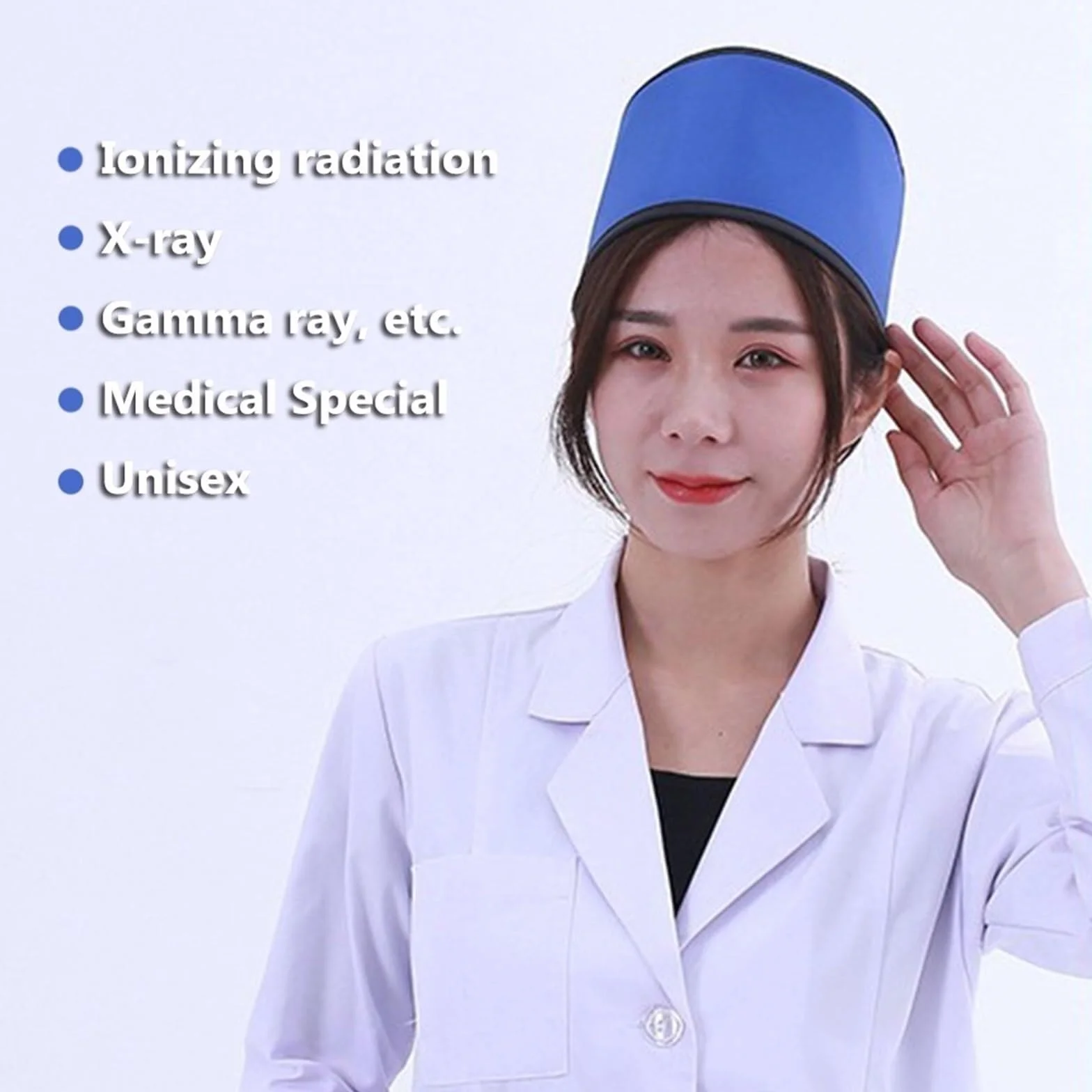 Cappello in Piombo Protezione Radiazioni, Casco Leggero e Morbido, Protezione Testa Raggi X(0.5 mmpb)