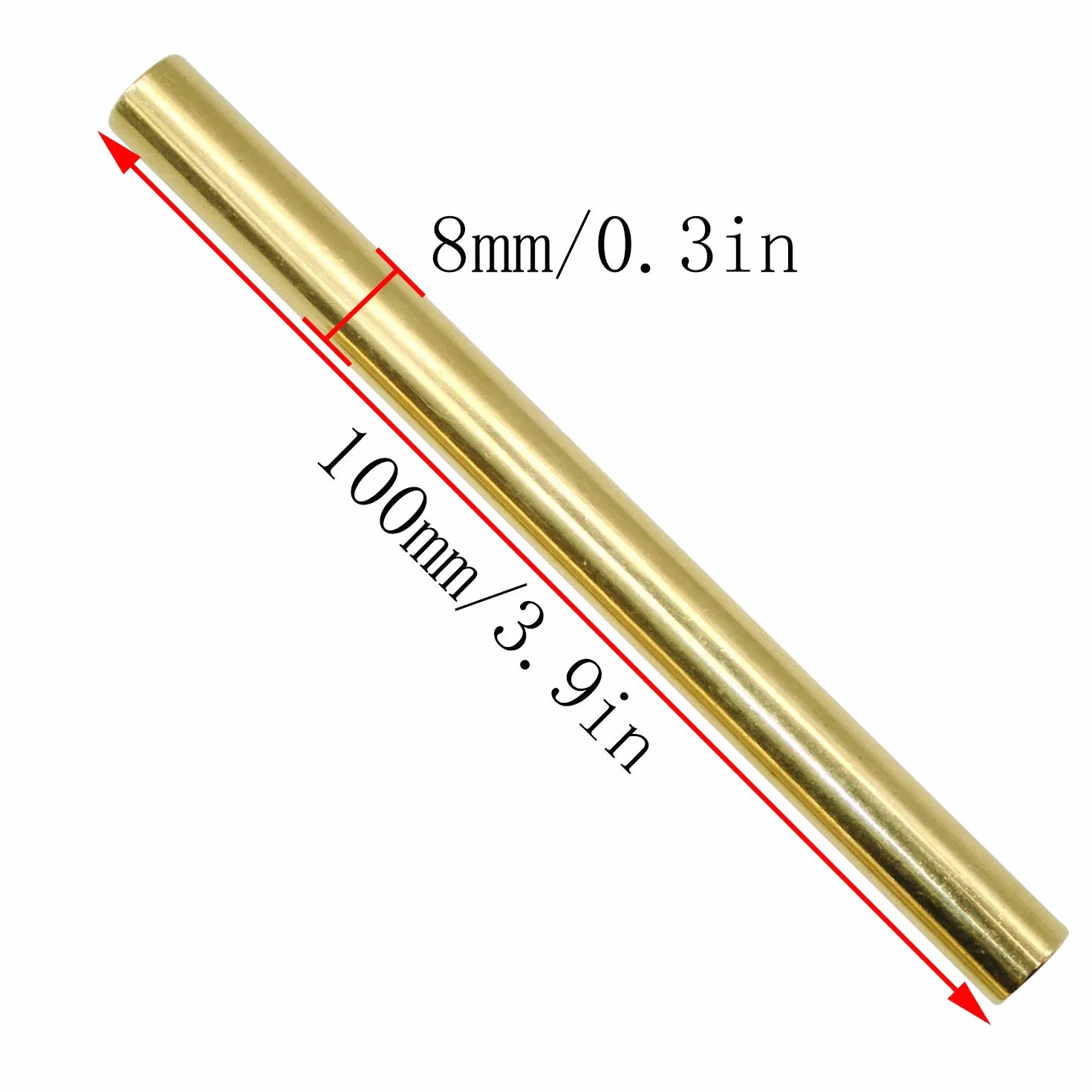 Set di 2 barre rotonde in ottone massiccio 8 mm x 100 mm per RC e fai da te
