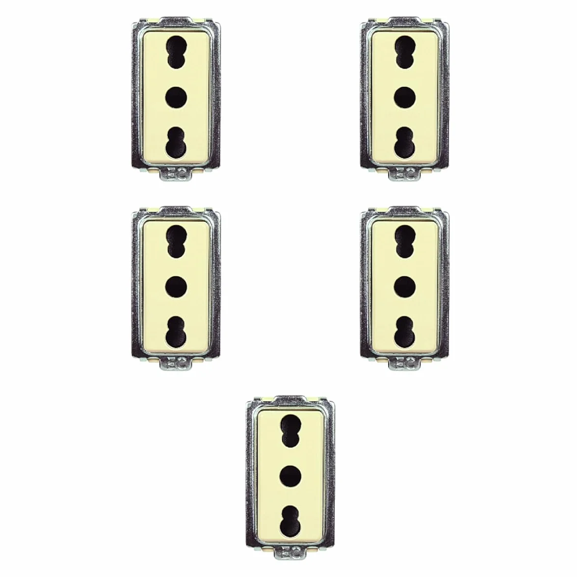 Presa Bipasso 5 Moduli Bticino Magic Bianco 220V 230V 10A 16A Bivalente