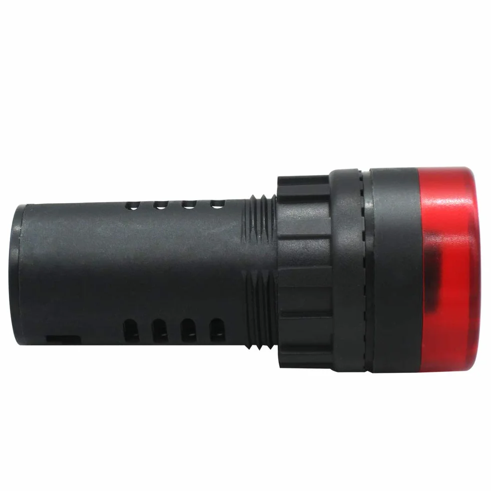 mxuteuk 2 pezzi 22mm AC/DC 24V LED rosso cicalino lampeggiante indicatore di avvertimento AD16-22SM-RR24V