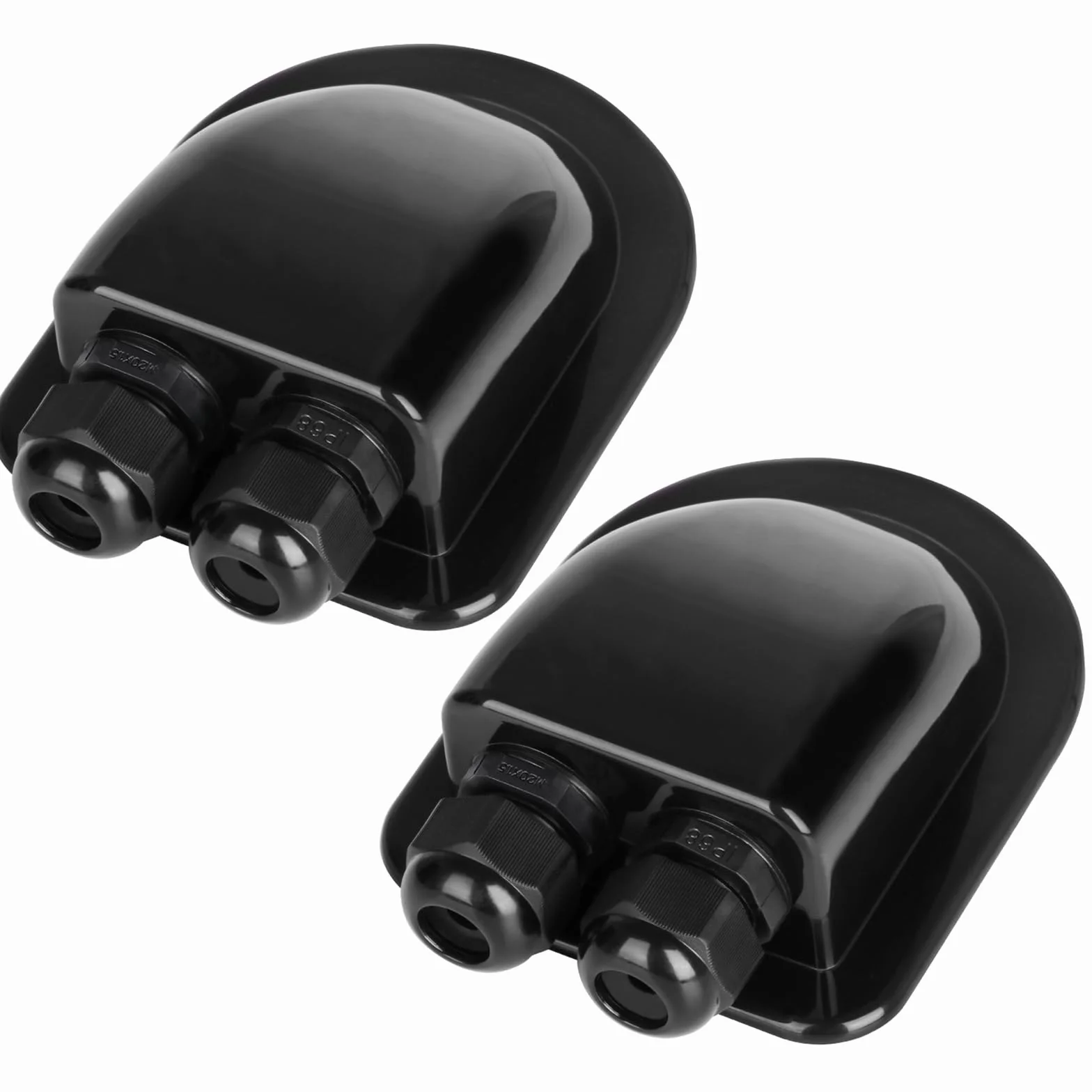 Restmo Passacavo Solare Impermeabile IP68 ABS Doppia Entrata per Camper Roulotte Barche Nero