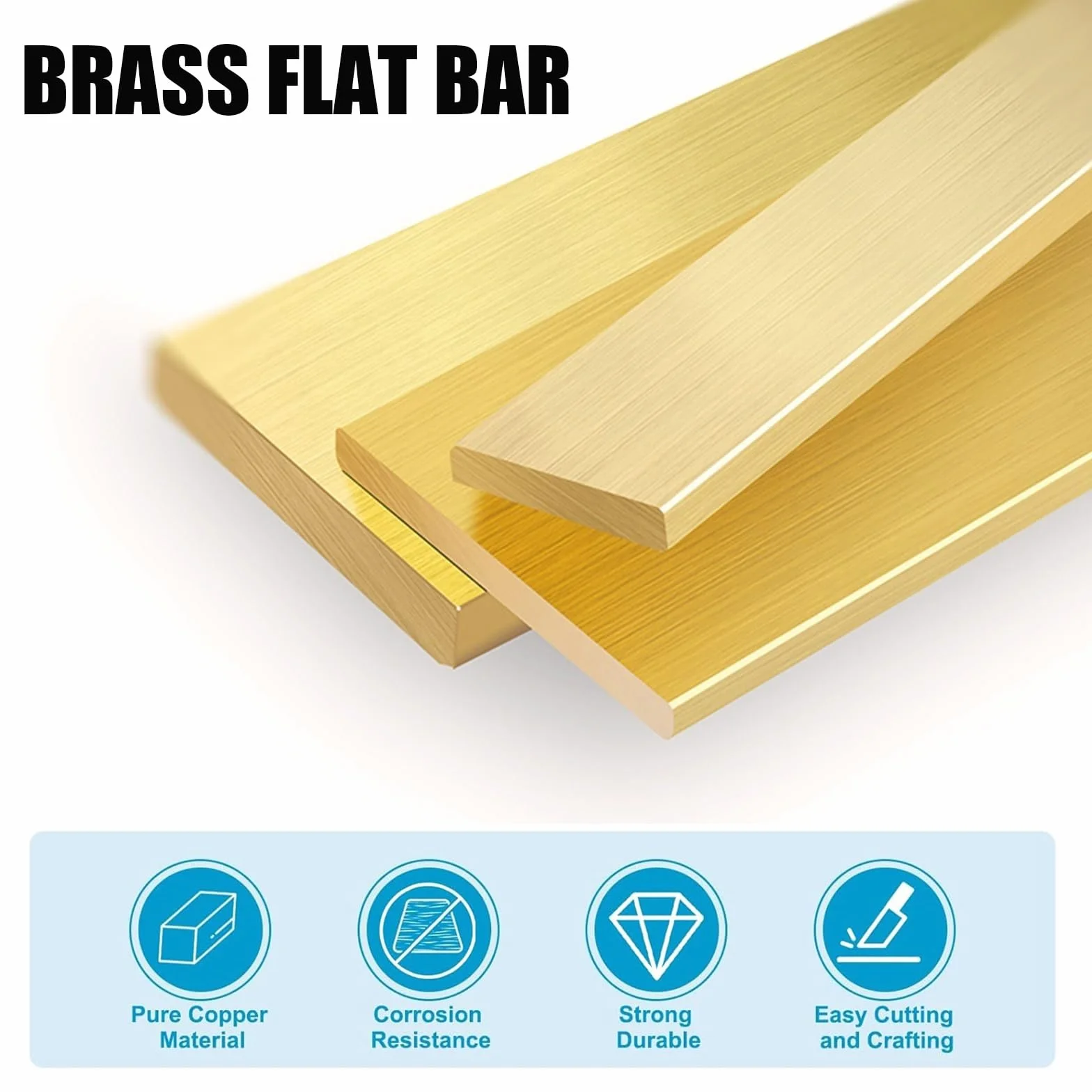 Barra Piatta Ottone H59 2mm Spessore 500mm Lunghezza Larghezza 5mm-40mm Massiccio Rettangolare Lamiera Metallo Per Lavorazione CNC Fai Da Te Taglio Metallica Industriali(2 * 5 * 500mm)