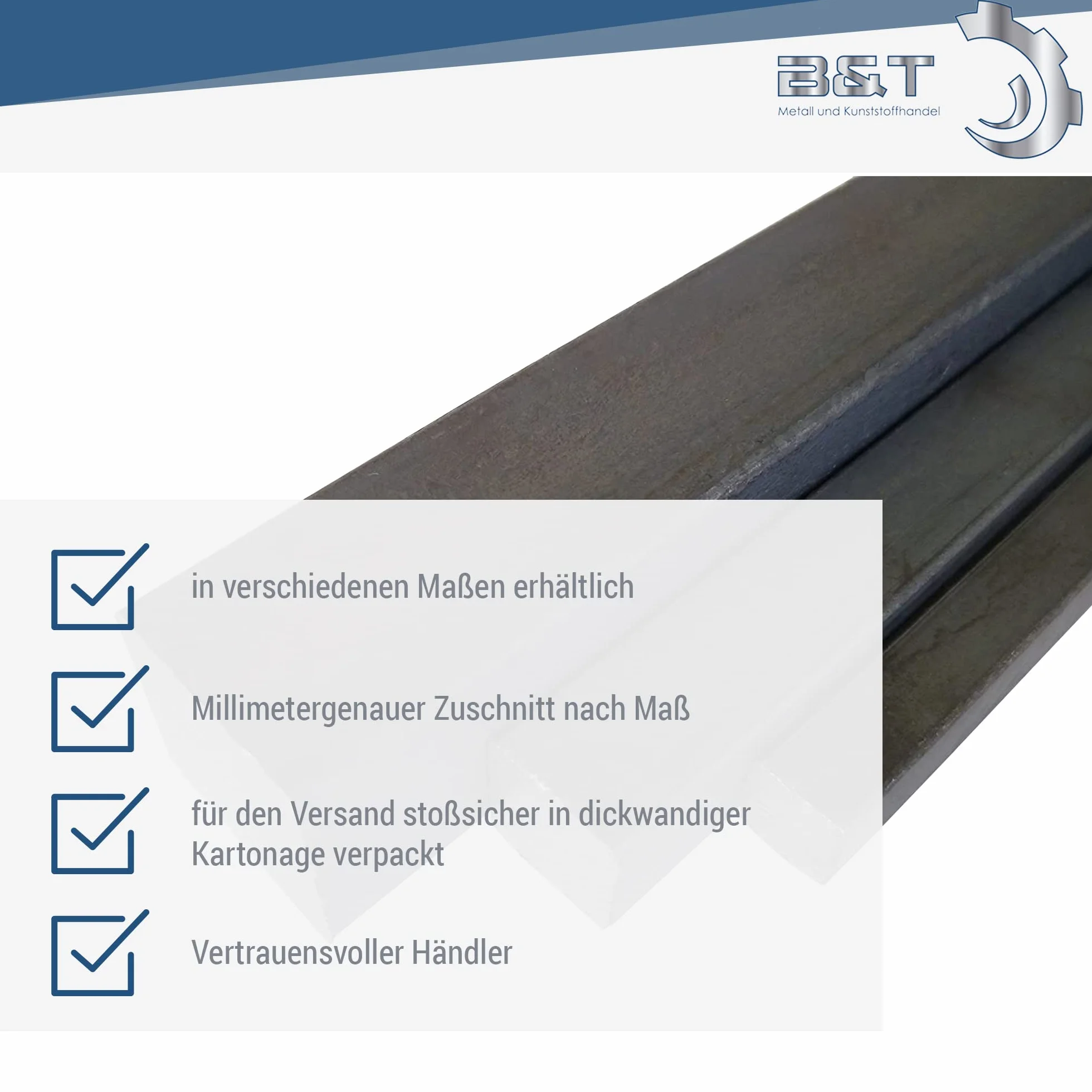 B&T Metall Acciaio quadrato 15 x 15 mm ST 37 laminato nero 1 m