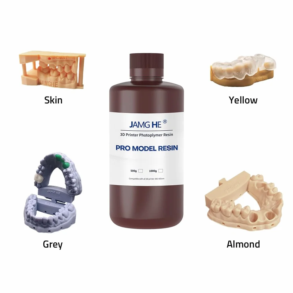 JAMG HE Resina per stampante 3D Dental Pro Model Water Washable Light Grey 500g