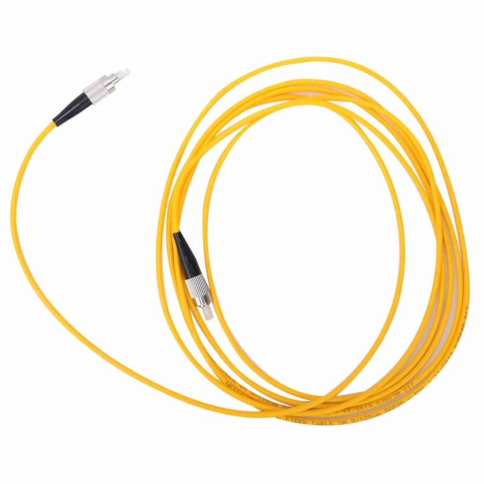 Garosa 2 pezzi Cavo Patch Fibra Ottica FC/UPC a FC/UPC, Singolo Modo, Cavo Jumper Giallo per Connessione Industriale, Cavi in Fibra per Rete LAN