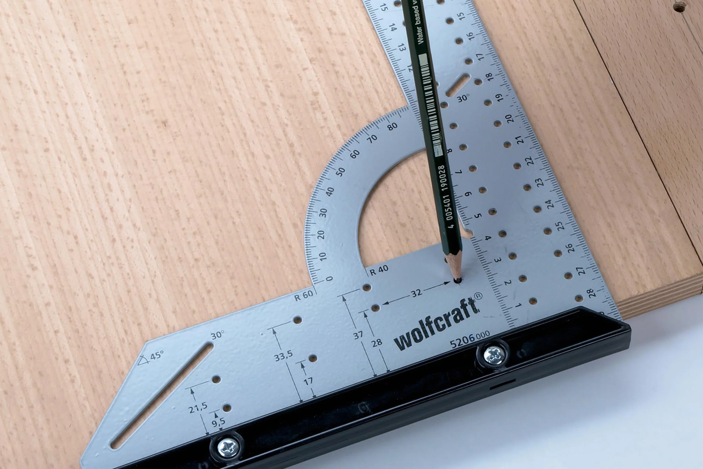 Wolfcraft Squadra multiuso 500 mm per misurare tracciare disegnare tagliare