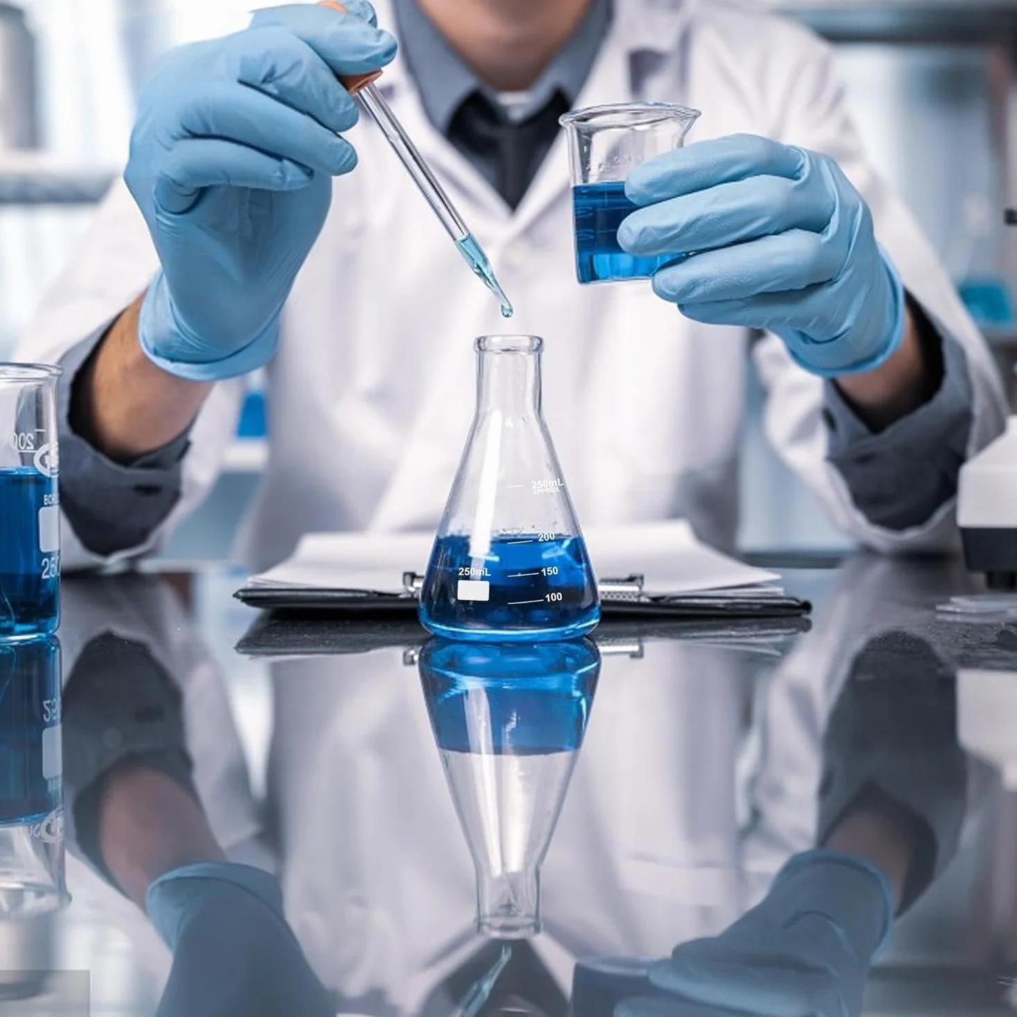 ZEEROQOLAB Zestaw Szkła Laboratoryjnego: 4 Zlewki, 3 Cylindry Miarowe, 3 Kolby Erlenmeyera z Pipetami i Mieszadłami