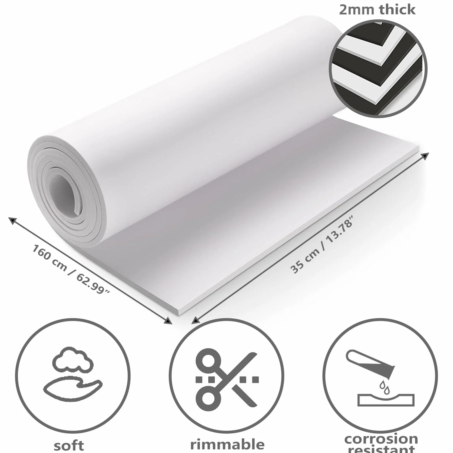 Rotolo di Schiuma EVA 35cm x 160cm Spessore 2mm per Costumi Cosplay Artigianato Fai-da-te
