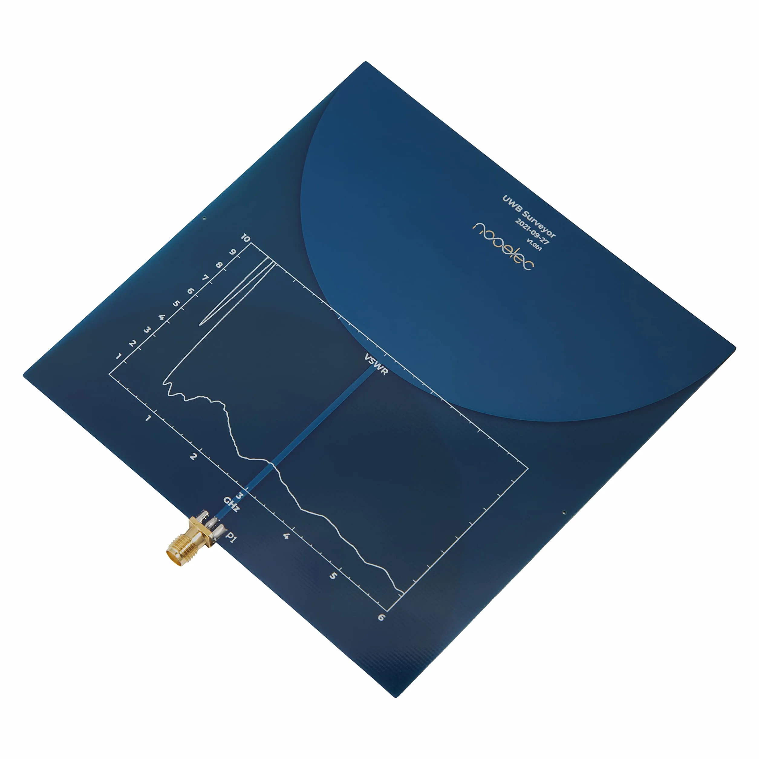 Nooelec UWB Surveyor Antenna - Antenna PCB Biconica a Basso Profilo con Larghezza di Banda Estremamente ampia. Frequenza da 700MHz a 10GHz, Guadagno Medio di 3 dBi. Molto Piccolo e Portatile
