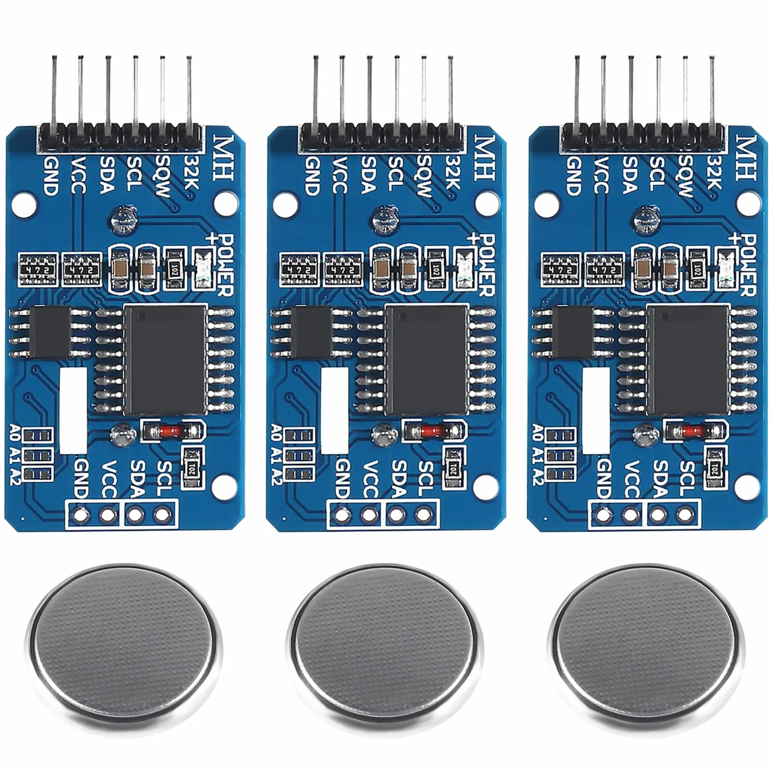 Tempo Reale Modulo Orologio RTC Sensore, AT24C32 IIC Module Precision Clock Module con Batteria, Real Time Clock RTC AT24C32 I2C compatibile con Arduino