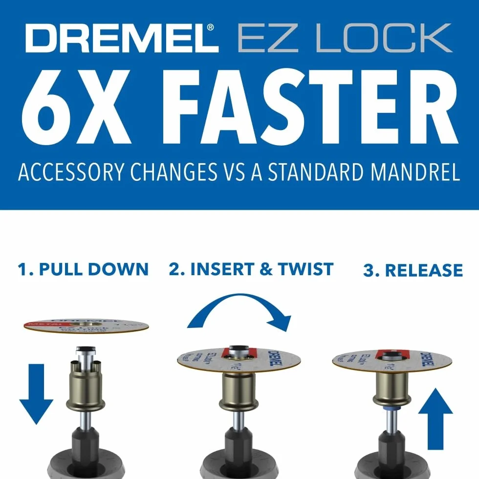 Dremel EZ726-01 EZ Lock Set di accessori per levigatura e lucidatura 8 pezzi