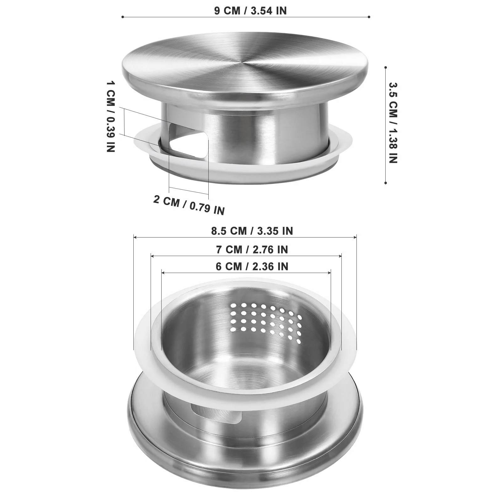 Coperchio di Ricambio per Brocca d'Acqua Resistente all'Usura, Doppio Beccuccio Versatore in Acciaio Inox, Adatto a Brocche di Vetro per Cucina e Bar