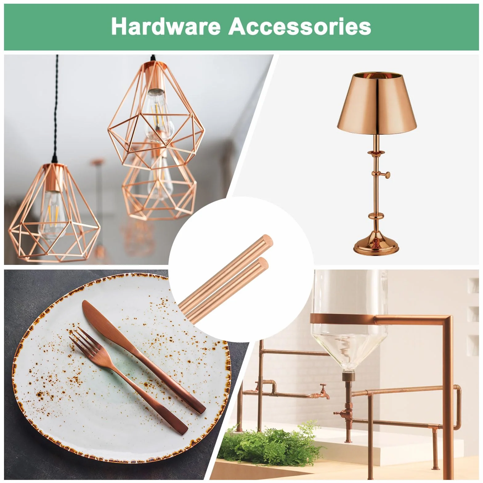 M METERXITY 3-Pack Asta Tonda In Rame 2mm Diam. 9.84 Pollici Lunghezza T2 Stock Asta Solida Barra Tornio per Artigianato Metallico DIY/Giardino/Industria/Decorazione Tubo Rame Puro