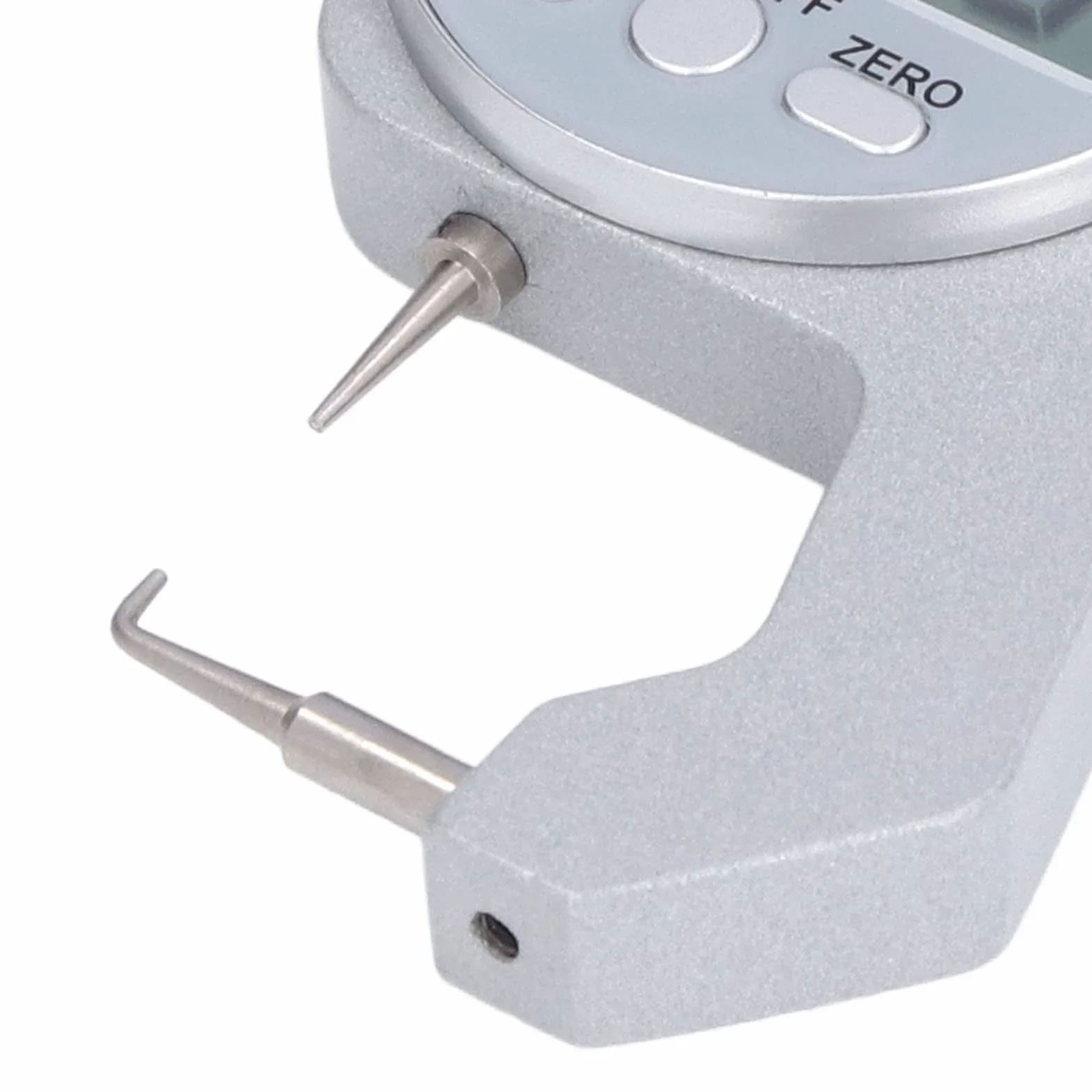 Spessimetro Gamma 0-10MM Schermo LCD Digitale Punta Curva Strumento Misurazione Spessore Materiali Morbidi
