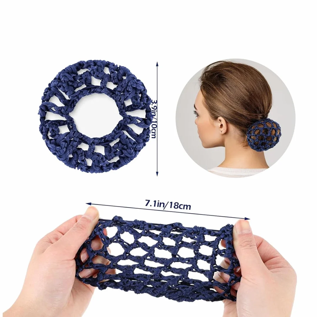 Retina per Capelli Chignon 4 Pezzi con Perline Stretch Balletto Danza